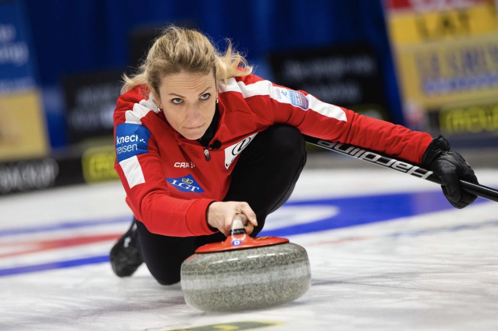 Silvana Tirinzoni at the Le Gruyere AOP European Curling Championships 2019, Helsingborg, Sweden © WCF / Richard Gray